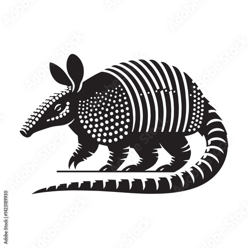 Foto Graphic armadillo silhouette perfect for modern wildlife stock art – armadillo s