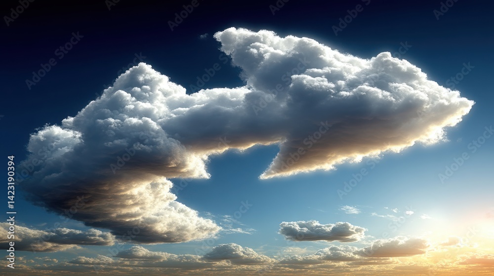 Obraz premium Heart-shaped cloud with two arrows forming a recycle icon representing sustainability and environmental awareness
