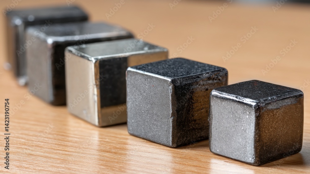 A couple of cubes positioned on a table surface creating a simple yet effective representation of data analysis metrics A couple of cubes positioned on a table surface creating a simple yet effective representation of data analysis metrics