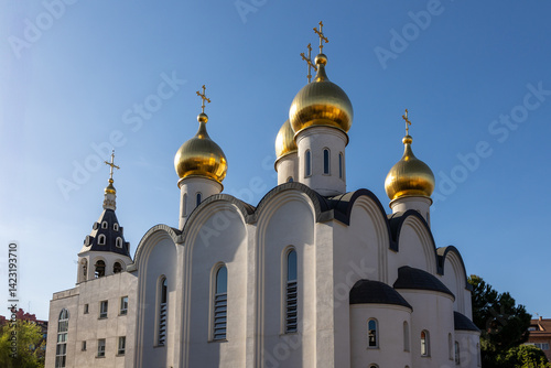 Golden Domes: Russian Orthodox Church in Madrid, Spain photo