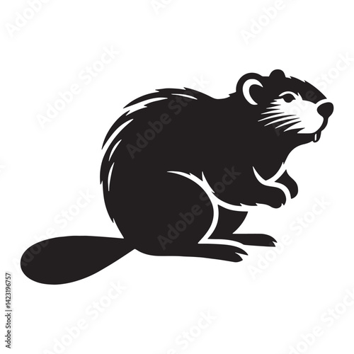 Clean and modern beaver icon rendered in full silhouette – beaver silhouette – beaver vector – beaver illustration – silhouette of beaver – beaver icon

