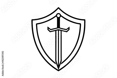 Medieval Weapon Icon Vector Line Art
