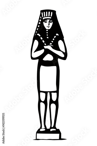 Vector drawing. Egyptian male statue