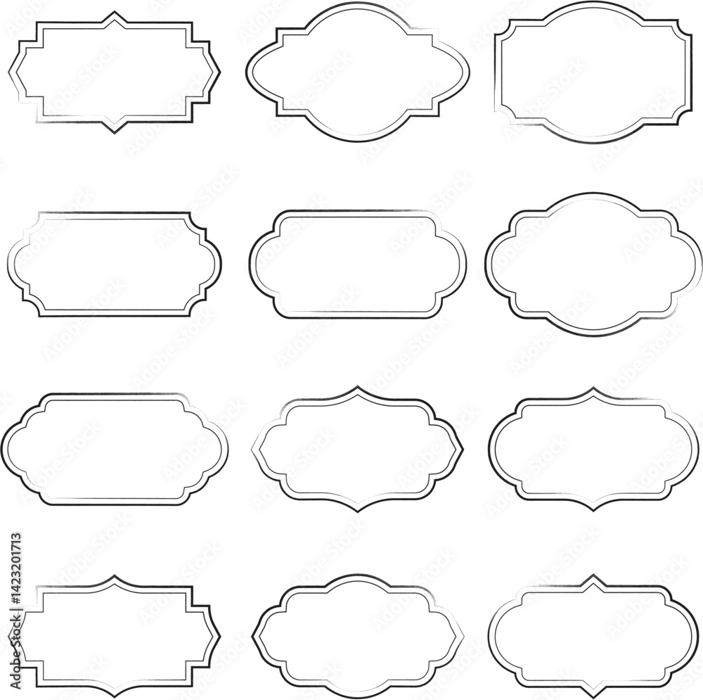 Vector set of geometrical grunge banner and label elements Vector set of geometrical grunge banner and label elements