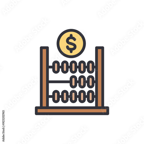  calculation colored icons, minimalist vector illustration ,simple transparent graphic element .Isolated on white background