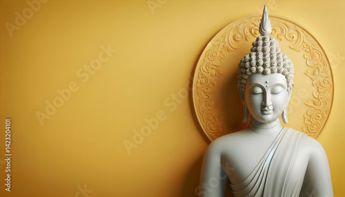happy buddha purnima religious background for meditation