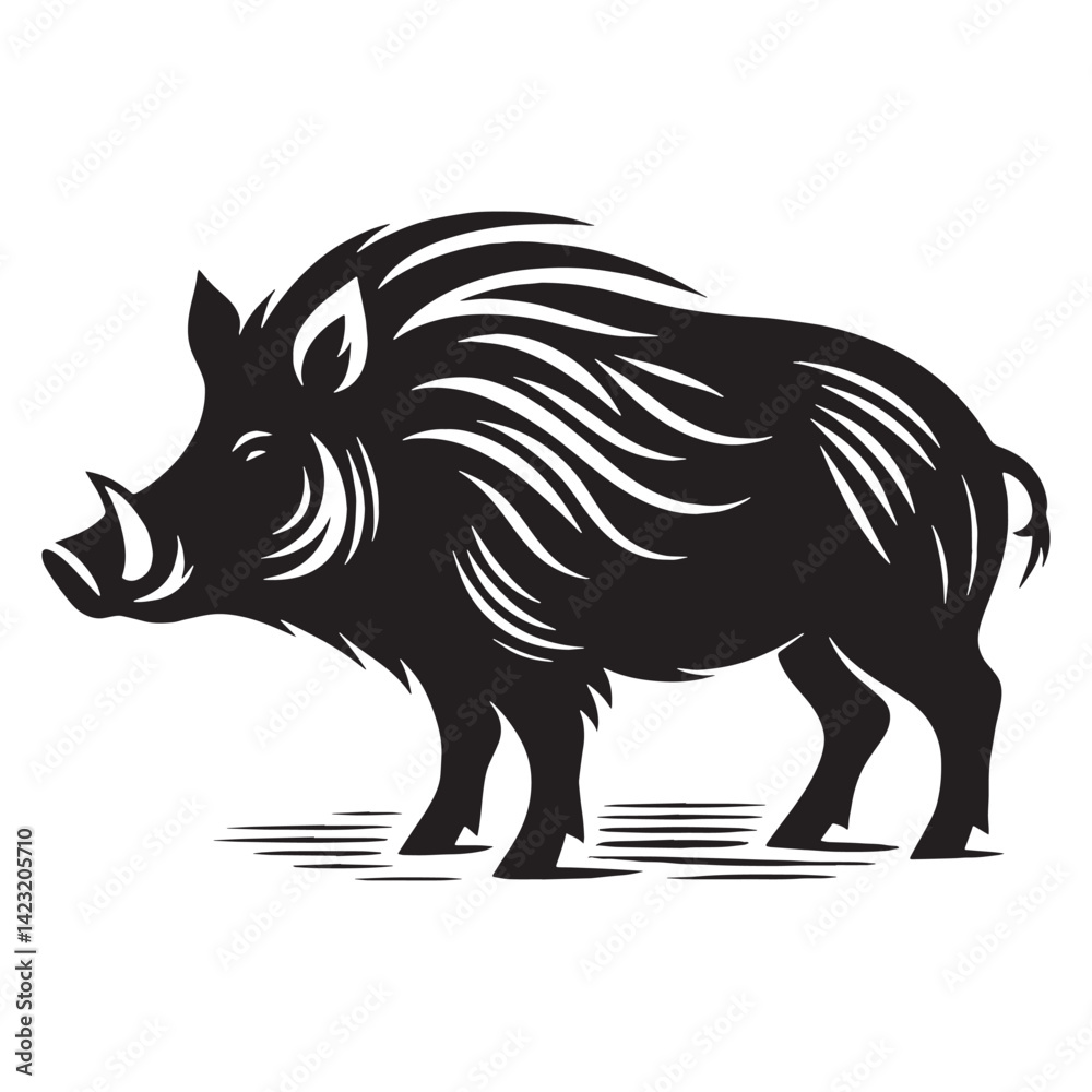 Strong angular boar silhouette in dynamic vector build – boar silhouette – boar vector – boar illustration – silhouette of boar – boar icon
Strong angular boar silhouette in dynamic vector build – boar silhouette – boar vector – boar illustration – silhouette of boar – boar icon