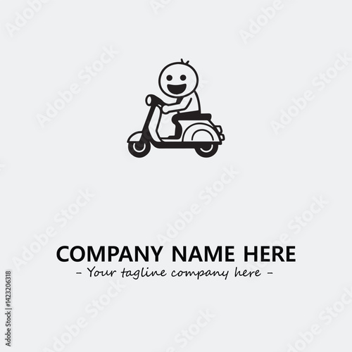 Scooter silhouette illustration black and white for logo company vector image
