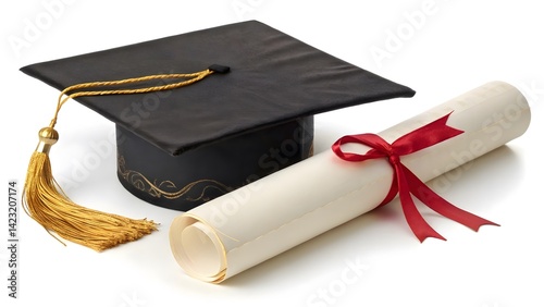 Graduation Cap, Diploma, and Tassel – Symbol of Achievement V6