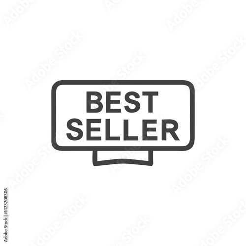 "Best Seller" Label Icon for E-commerce, Product Marketing, Sales Promotions, Website Badges, and Digital Store Labels