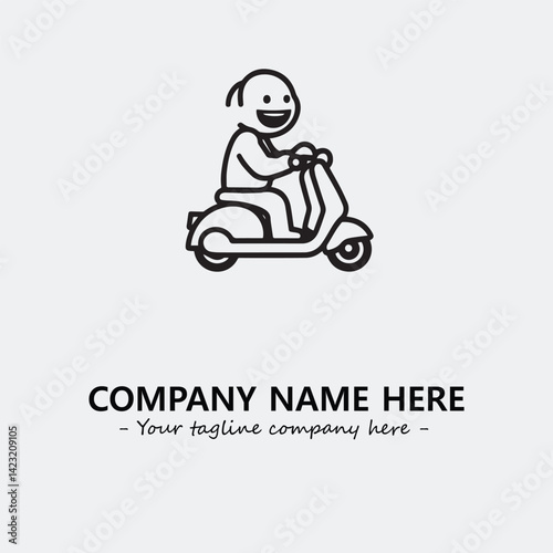 Scooter silhouette illustration black and white for logo company vector image
