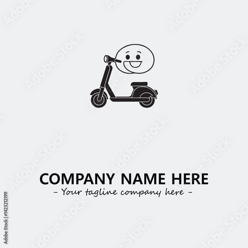 Scooter silhouette illustration black and white for logo company vector image
