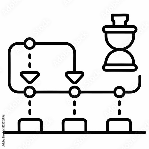Timeline black outline icon without background