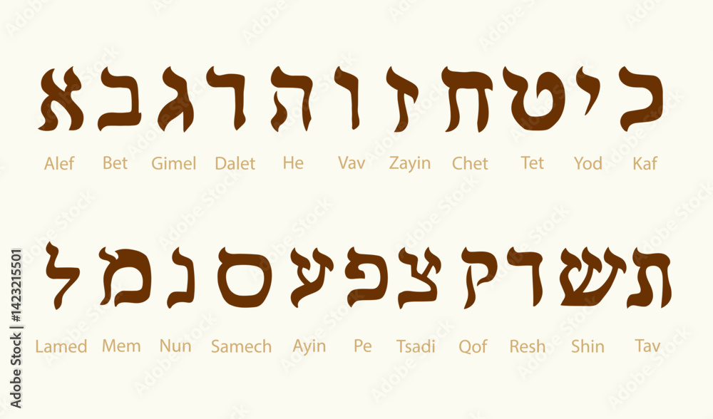 Obraz premium Vector drawing. Hebrew letter icon