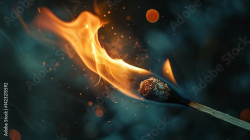 burning match on fire 