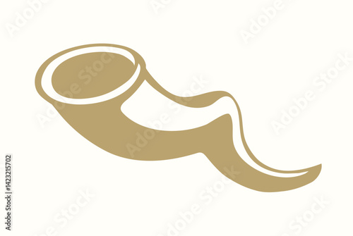 Vector drawing. Jewish ritual horn shofar