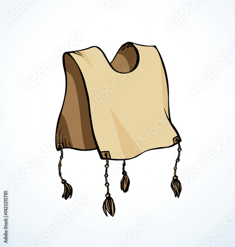 Vector drawing. Jewish clothing tzitzit