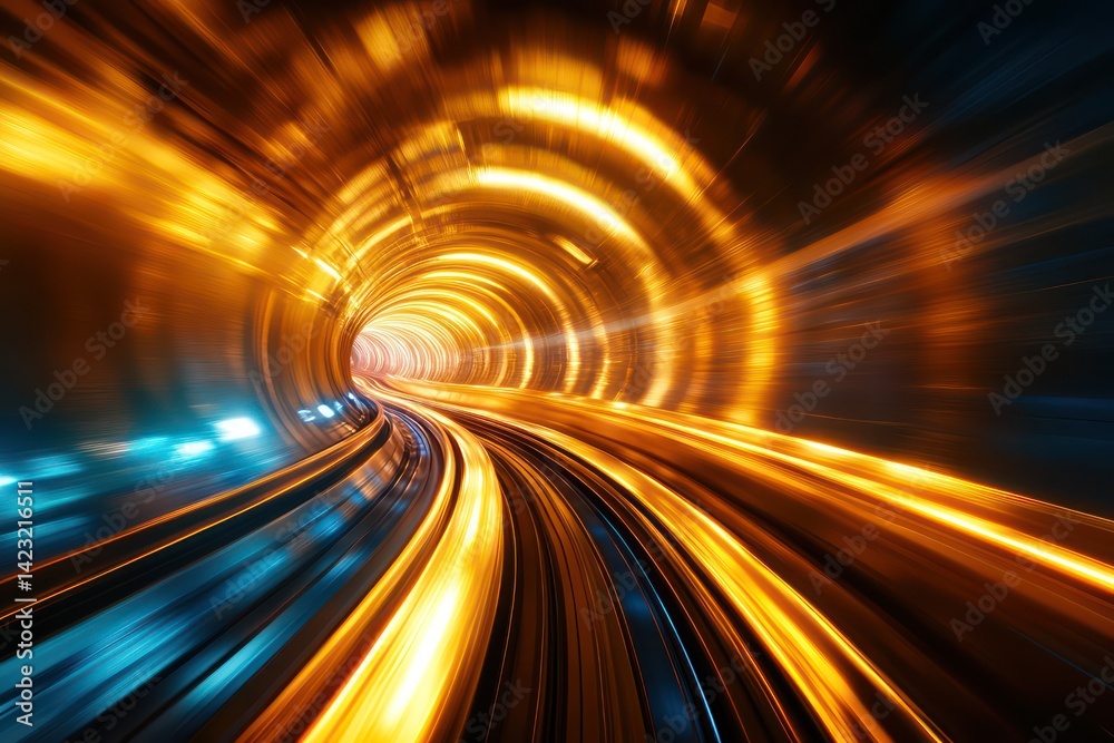 Glowing tunnel abstract background image