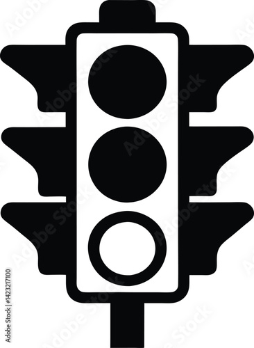 Traffic Light Silhouette. Urban Road Safety Icon