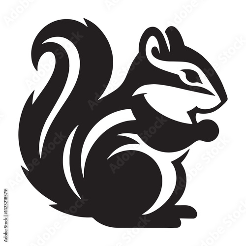 Artistic chipmunk silhouette designed for high-contrast vector graphics – chipmunk silhouette – chipmunk vector – chipmunk illustration – silhouette of chipmunk – chipmunk icon
