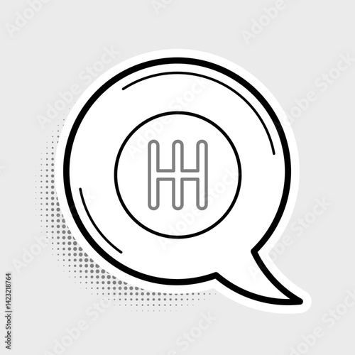 Line Gear shifter icon isolated on grey background. Transmission icon. Colorful outline concept. Vector
