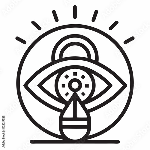 Long-Term Vision black outline icon without background
