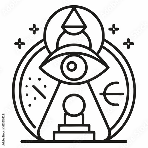 Long-Term Vision black outline icon without background