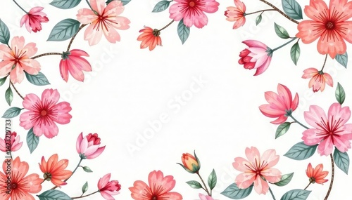 Wallpaper Mural Delicate watercolor floral pattern, perfect for spring events , pattern design, white, marketing Torontodigital.ca