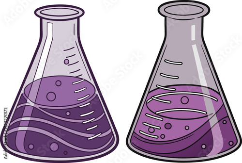 Colorful Chemistry Lab Scientific Glassware Illustration