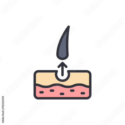 Hair loss colored icons, minimalist vector illustration ,simple transparent graphic element .Isolated on white background