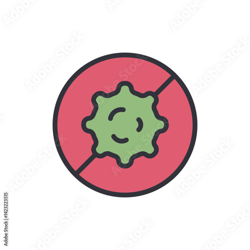 Block cancer colored icons, minimalist vector illustration ,simple transparent graphic element .Isolated on white background