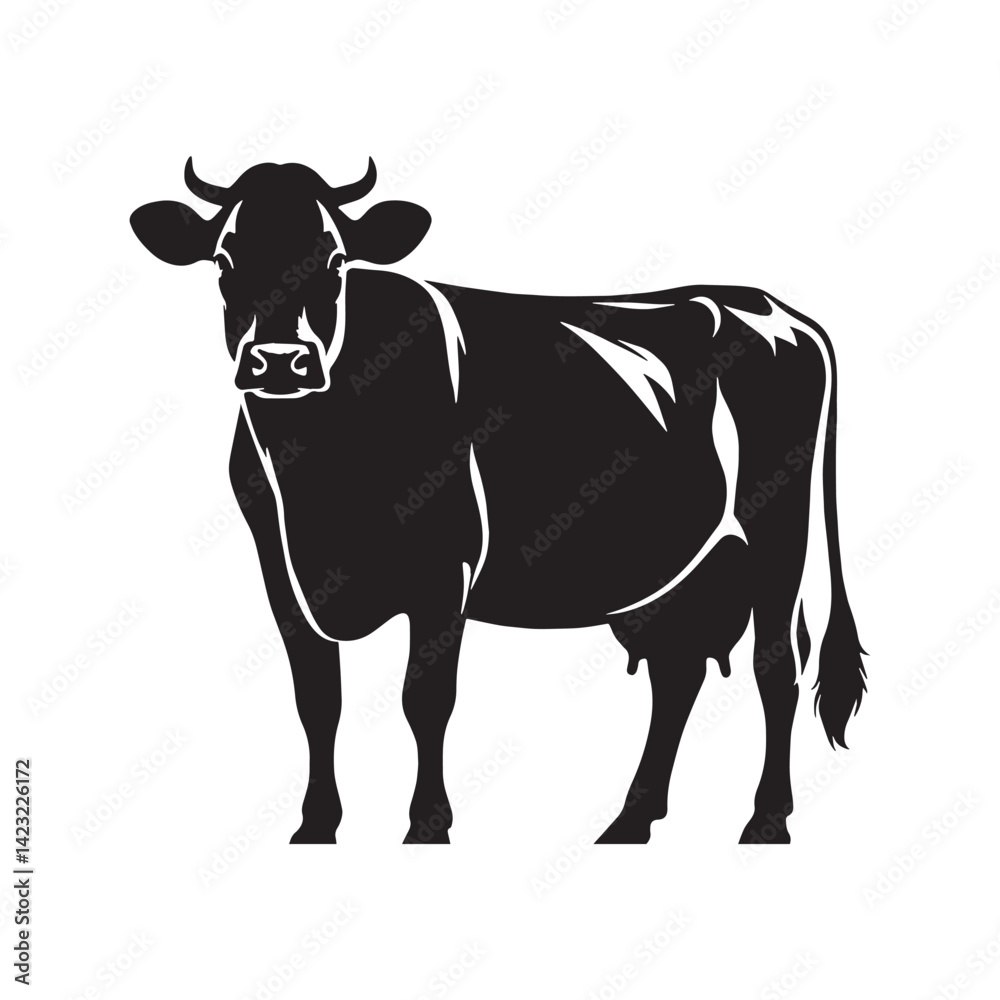 Clean and compact cow icon made from smooth silhouette vector form – cow silhouette – cow vector – cow illustration – silhouette of cow – cow icon
Clean and compact cow icon made from smooth silhouette vector form – cow silhouette – cow vector – cow illustration – silhouette of cow – cow icon