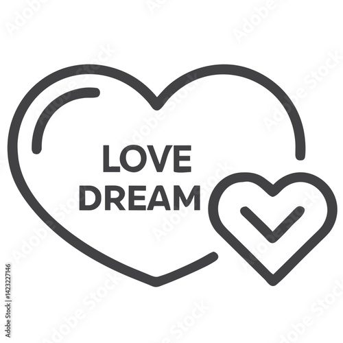 Love Dream Heart Icon for Romantic Content, Valentine's Day Graphics, Wedding Materials, Anniversary Cards and Relationship Themed Social Media Posts
