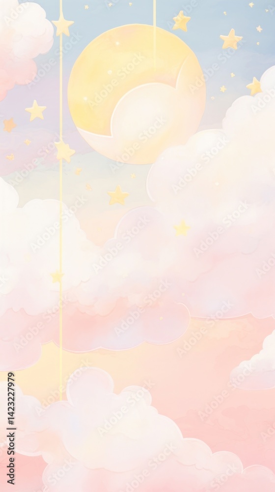 Moon and clouds and stars backgrounds outdoors tranquility. Moon and clouds and stars backgrounds outdoors tranquility.