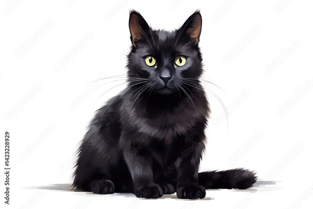 Obraz premium Black Cat mammal animal pet.
