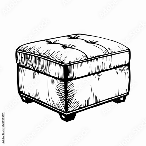 Stylish tufted ottoman showcasing elegance and comfort in minimalist design, perfect for enhancing living spaces and providing functional seating or storage.