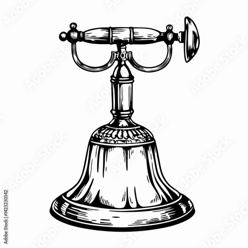Vintage telephone bell showcasing intricate design and detail, emphasizing nostalgia and communication history in a classic setting.