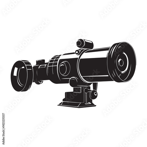 Movie camera black silhouette of simple minimal vector