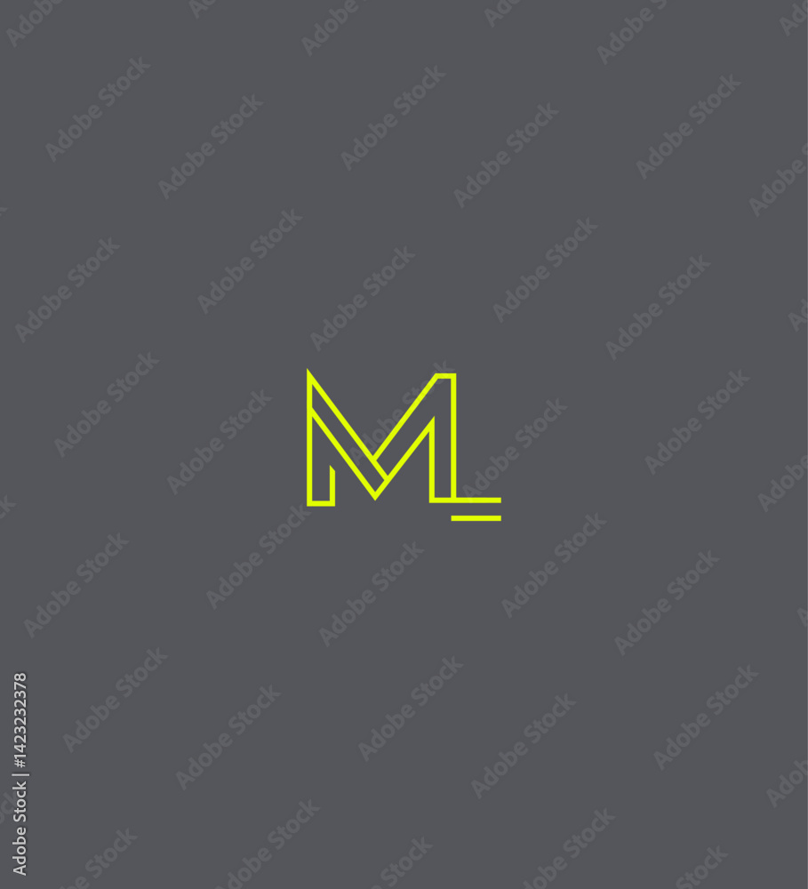 Modern Minimalist Letter ML Logo Design Graphic Art Modern Minimalist Letter ML Logo Design Graphic Art