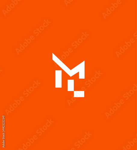 Abstract Modern Minimalist ML or LM Letter Logo Design Graphic