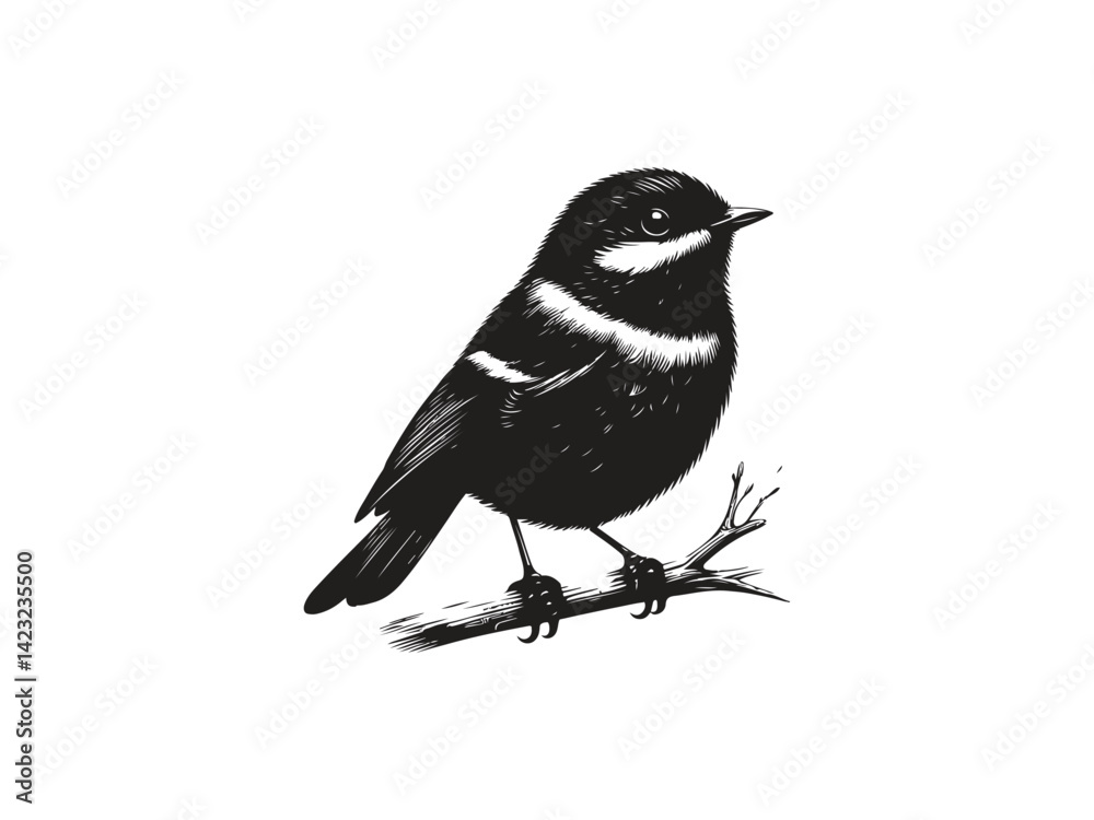Obraz premium blackbird isolated on white background vector design