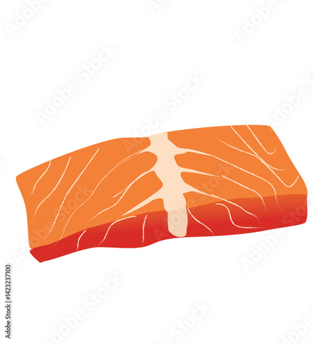 Salmon meat illustration.fish salmon for sushi food menu 