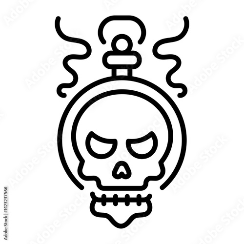 A line style icon of a skull locket 