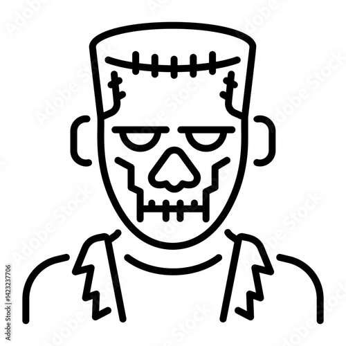 Frankenstein head icon in an outline style 