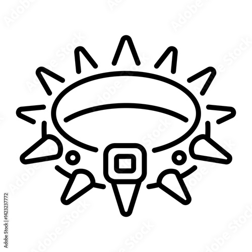 A linear style icon of a spiked choker 