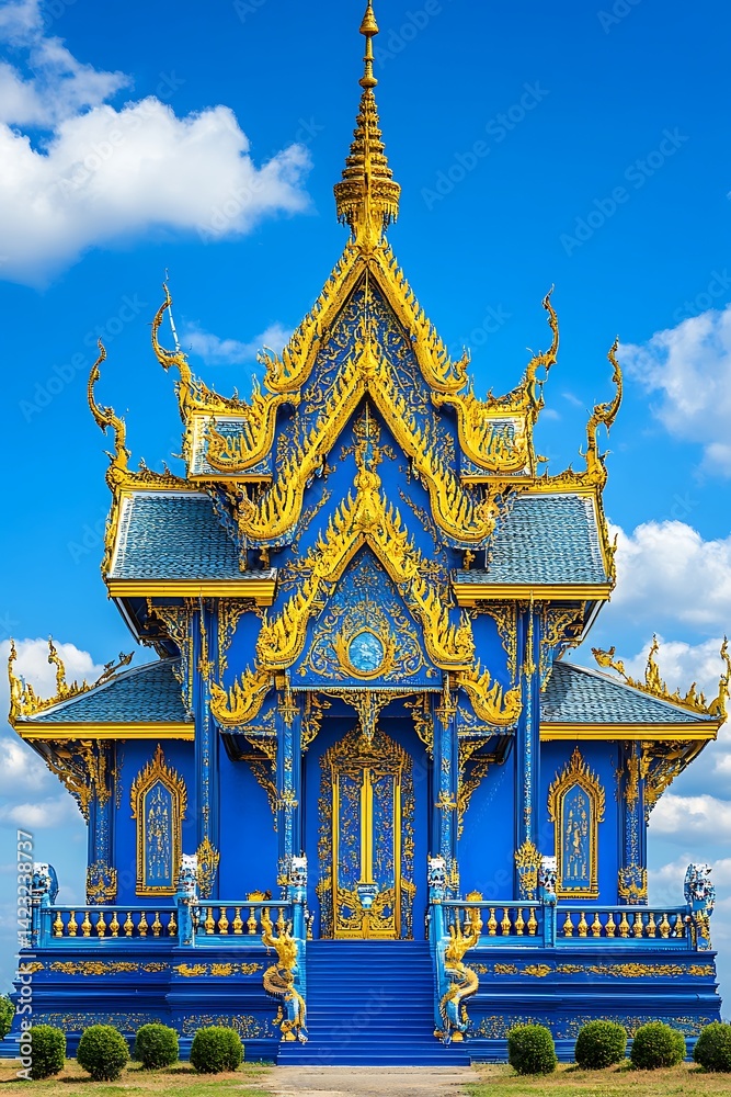 Thai Temple Blue Structure