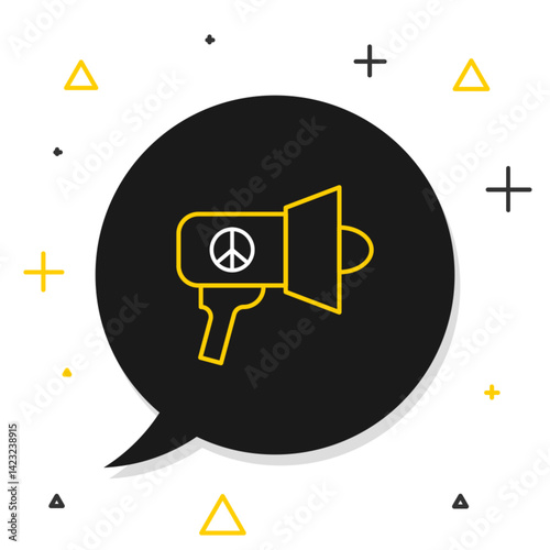 Line Megaphone icon isolated on white background. Speaker sign. Colorful outline concept. Vector