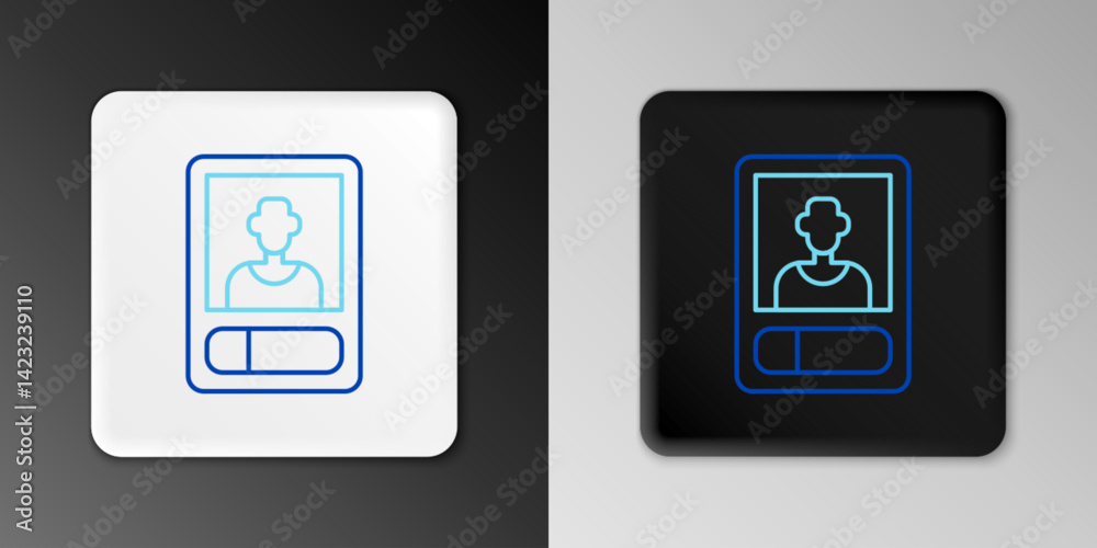 Line Football or soccer card icon isolated on grey background. Collection of football trading cards. Colorful outline concept. Vector