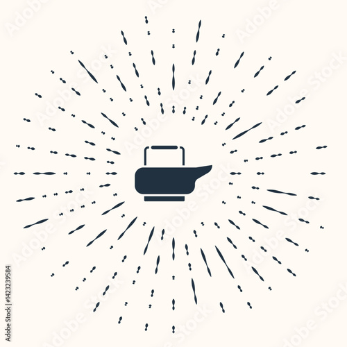 Grey Bedpan icon isolated on beige background. Toilet for bedridden patients. Abstract circle random dots. Vector Illustration