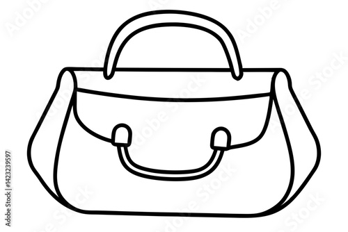 Diaper Bag Line Art Vector Illustration